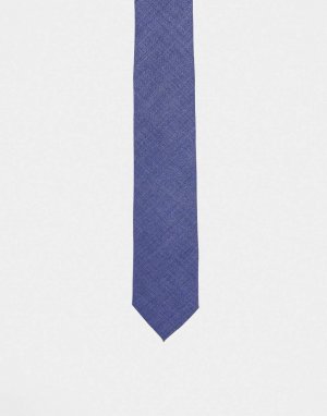 Синий узкий шерстяной галстук Noak