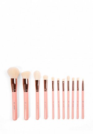 Набор кистей для макияжа BH Cosmetics Weekend Vibes Brunch Bunch 11 Piece Brush Set, 220,29 г. Цвет: розовый