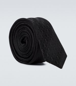 Шелковый галстук с узором , черный Saint Laurent