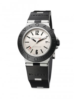 Часы с алюминиевым, титановым и каучуковым ремешком , черный BVLGARI