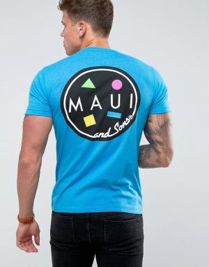 Футболка с принтом логотипа Maui Cookie & Sons. Цвет: синий