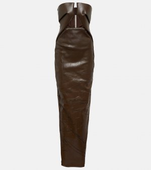 Джинсовое платье без бретелек с покрытием , коричневый Rick Owens