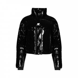 Виниловая куртка-пуховик Courrèges, цвет Черный Courreges