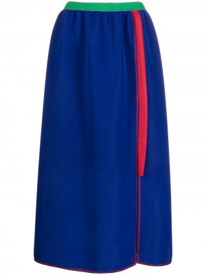Layered contrast-panel skirt Kolor. Цвет: синий