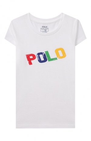 Хлопковая футболка Polo Ralph Lauren. Цвет: белый