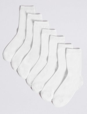 Носки детские (7 пар), белые, Marks&Spencer Marks & Spencer. Цвет: белый