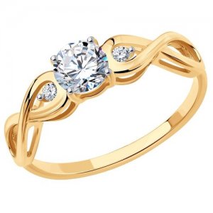 Помолвочное кольцо из золота с фианитами 017154 SOKOLOV