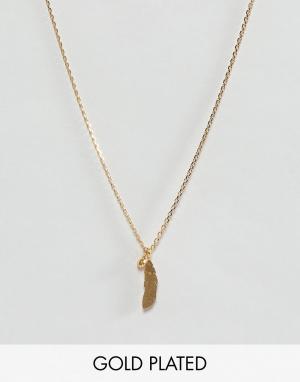 Позолоченное ожерелье с подвеской Dogeared. Цвет: золотой