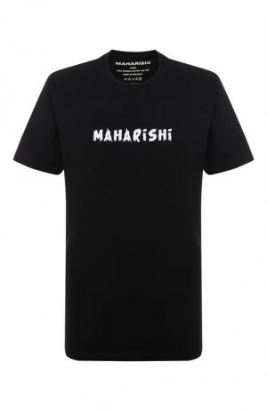Хлопковая футболка Maharishi. Цвет: чёрный