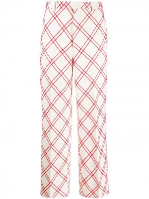 Расклешенные брюки с геометричным принтом Giambattista Valli. Цвет: белый