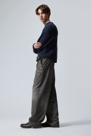 Костюмные брюки свободного кроя , серый H&M