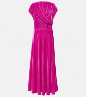 Бархатное платье макси lapis с драпировкой , розовый Costarellos