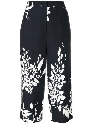 Укороченные брюки с цветочным принтом Rochas. Цвет: синий