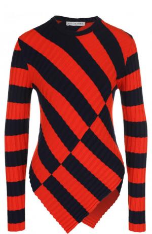 Пуловер фактурной вязки в контрастную полоску Altuzarra. Цвет: оранжевый