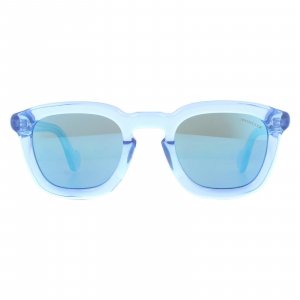 Квадратные блестящие лазурные прозрачные синие зеркальные солнцезащитные очки , синий Moncler