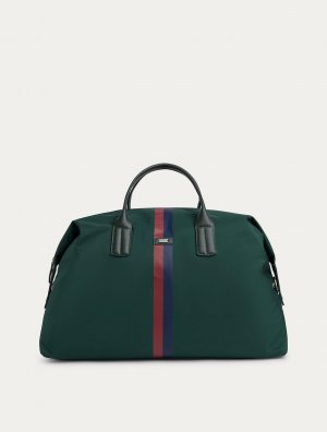 Зеленая дорожная сумка с застежкой-молнией и двухцветной отделкой. , темно-зеленый Hackett