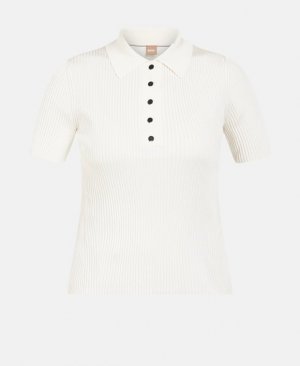 Трикотажная рубашка-поло Boss, цвет Wool White BOSS