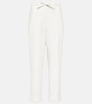 Укороченные прямые брюки из хлопка , белый Jil Sander