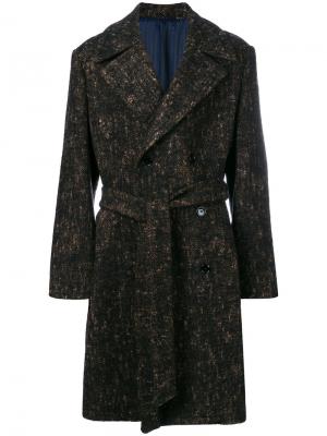 Однобортное пальто Mp Massimo Piombo. Цвет: коричневый