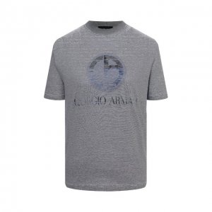 Хлопковая футболка Giorgio Armani. Цвет: синий