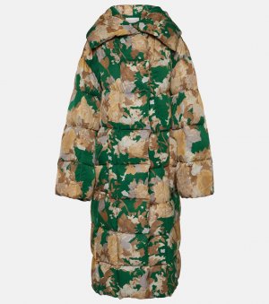 Стеганое пальто с цветочным принтом , зеленый Dries Van Noten