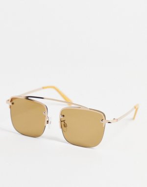 Квадратные солнцезащитные очки -Золотистый AJ Morgan