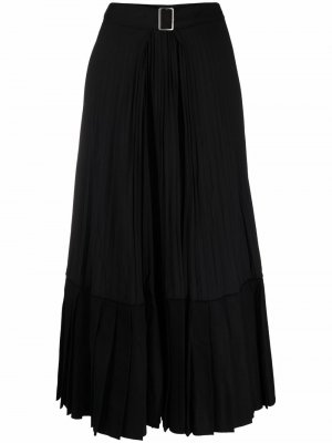 Плиссированная юбка асимметричного кроя Junya Watanabe. Цвет: черный
