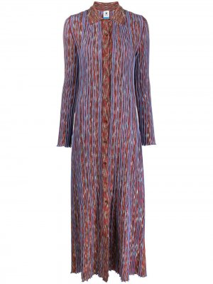 Длинное трикотажное платье-рубашка M Missoni. Цвет: коричневый