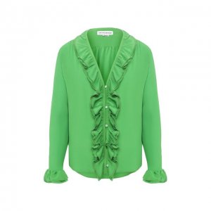 Шелковая блузка Victoria Beckham. Цвет: зелёный