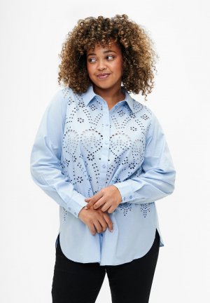 Блузка-рубашка BRODERIE ANGLAISE , цвет chambray blue Zizzi