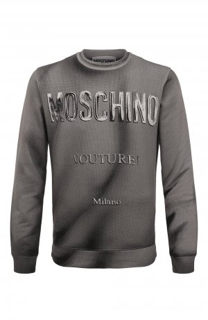 Хлопковый свитшот Moschino. Цвет: серый