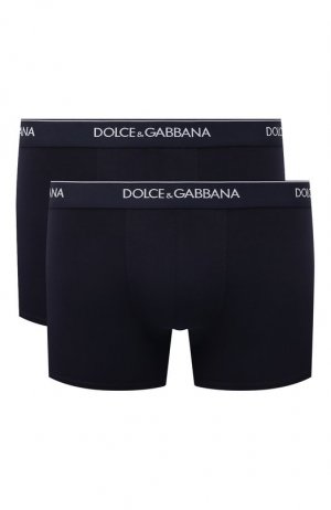 Комплект из двух хлопковых боксеров Dolce & Gabbana. Цвет: синий