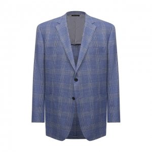Пиджак из шерсти и шелка Brioni. Цвет: голубой