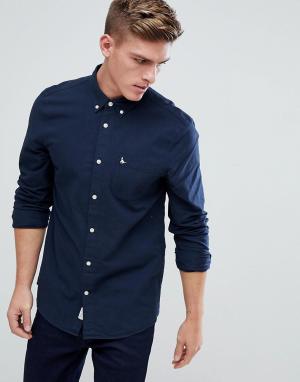 Темно-синяя оксфордская рубашка классического кроя Wadswort Jack Wills. Цвет: темно-синий