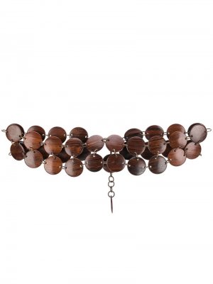 Деревянный пояс-ожерелье 1970-х годов Yves Saint Laurent Pre-Owned. Цвет: коричневый