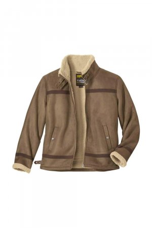Утепленная куртка на подкладке из искусственной замши шерпы , коричневый Atlas for Men