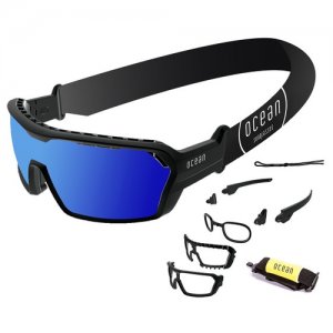 Солнцезащитные очки  Chameleon Matt Black / Revo Blue Polarized lenses, черный OCEAN. Цвет: черный
