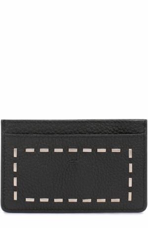Кожаный футляр для кредитных карт Selleria Fendi. Цвет: черный