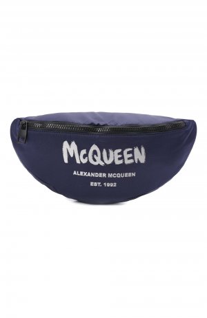 Текстильная поясная сумка Alexander McQueen. Цвет: синий