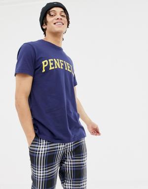 Темно-синяя футболка с логотипом Collegiate Penfield. Цвет: темно-синий