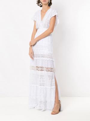 Длинное трикотажное платье Gracy Cecilia Prado. Цвет: белый