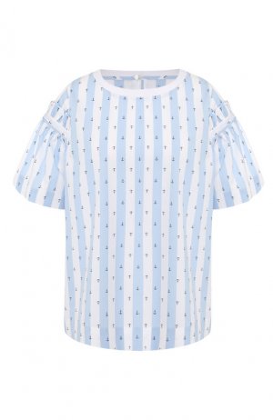 Хлопковая футболка Pietro Brunelli. Цвет: синий