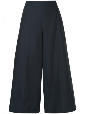 Широкие укороченные брюки Delpozo. Цвет: синий