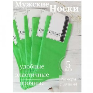 Носки , 5 пар, размер 37/40, зеленый LorenzLine. Цвет: зеленый
