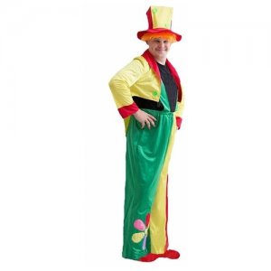 Карнавальный костюм Клоун, шляпа с волосами, комбинезон, пиджак, р-р 50-54 Mikimarket. Цвет: микс/мультиколор