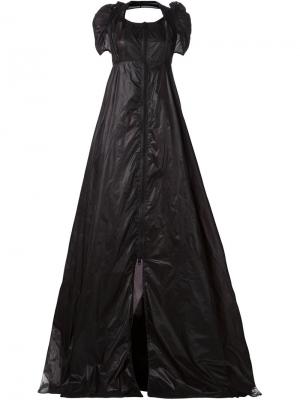 Расклешенное длинное платье на молнии KTZ. Цвет: чёрный