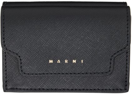 Черный бумажник Trifold Marni