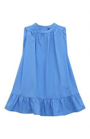 Хлопковое платье Emporio Armani. Цвет: голубой