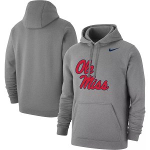 Мужской пуловер с капюшоном цвета Хизер Серый Ole Miss Rebels Logo Club Nike