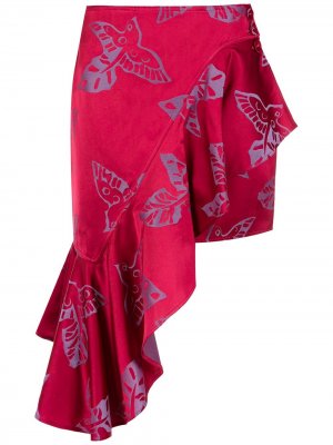 Jacquard asymmetrical skirt Martha Medeiros. Цвет: розовый